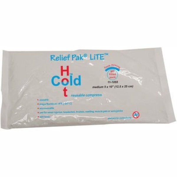 Fabrication Enterprises Relief Pak® LiTE„¢ Reusable Hot/Cold Pack, 5" x 10", Case of 12 11-1055-12